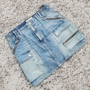 Free People Denim Jean Skirt with Zippers Size 31
